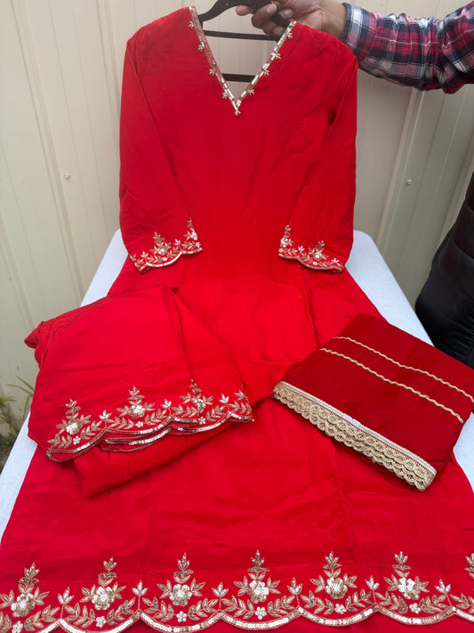 Red Hand embroidered Suit