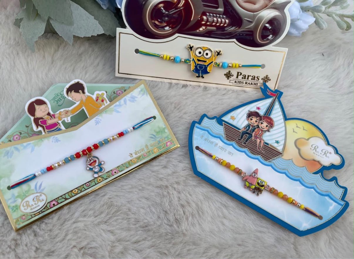 Assorted Cartoons Kids Rakhi (Sponge-Bob/ Minions / Doraemon) (Per Pc)