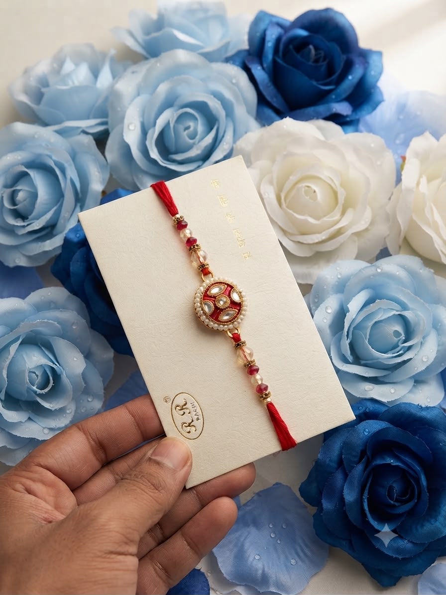 Premium Meenakari Kundan Rakhi