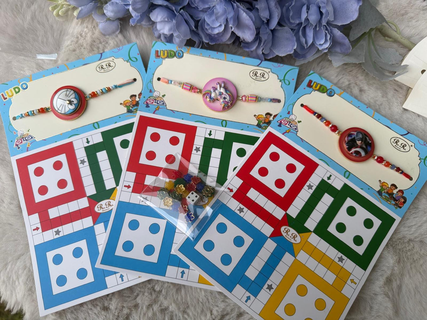 Ludo & Snack Ladder (2 in 1) Game Rakhi (Unicorn)