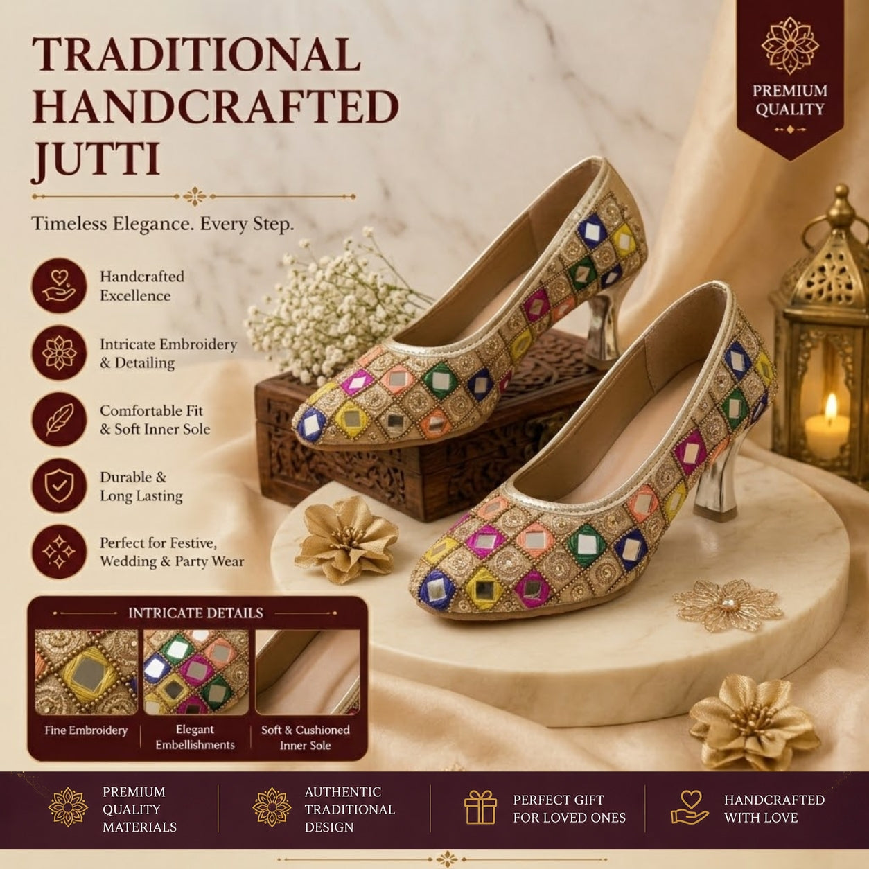 Designer Embellished Ethnic Heels