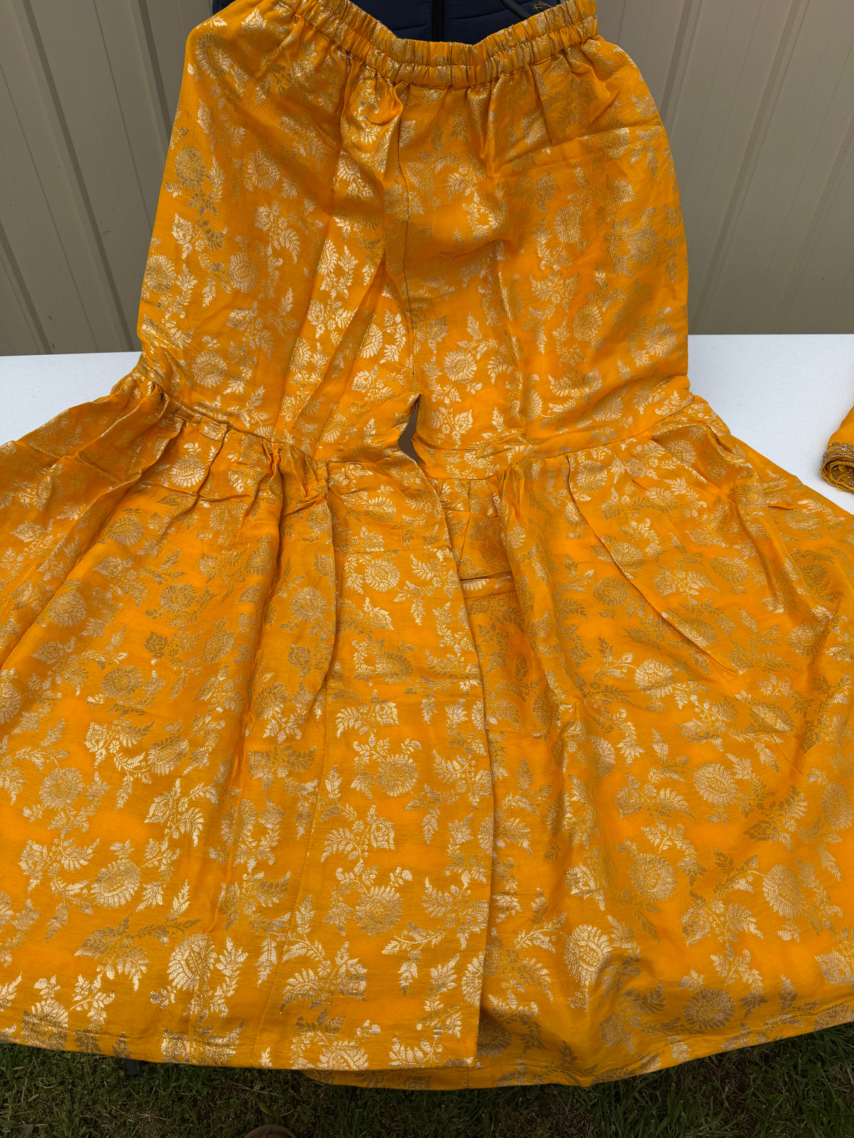 Yellow suit with Brocade sharara❤️