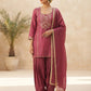 Beautiful pastel colour  hand-embroidered suit