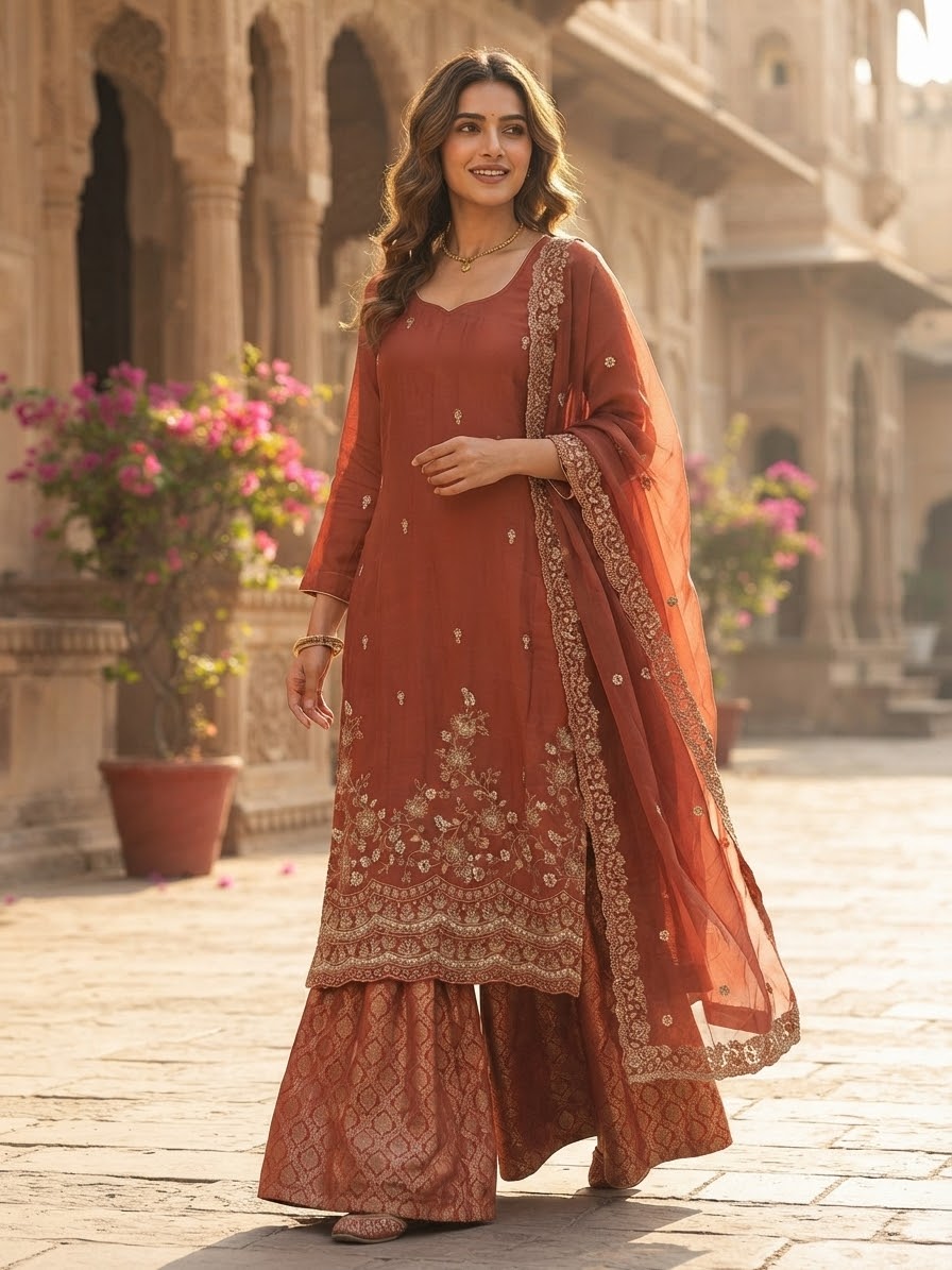 Light coffee colour Sharara suit ❤️