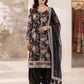 Black pearl hand embroidered suit