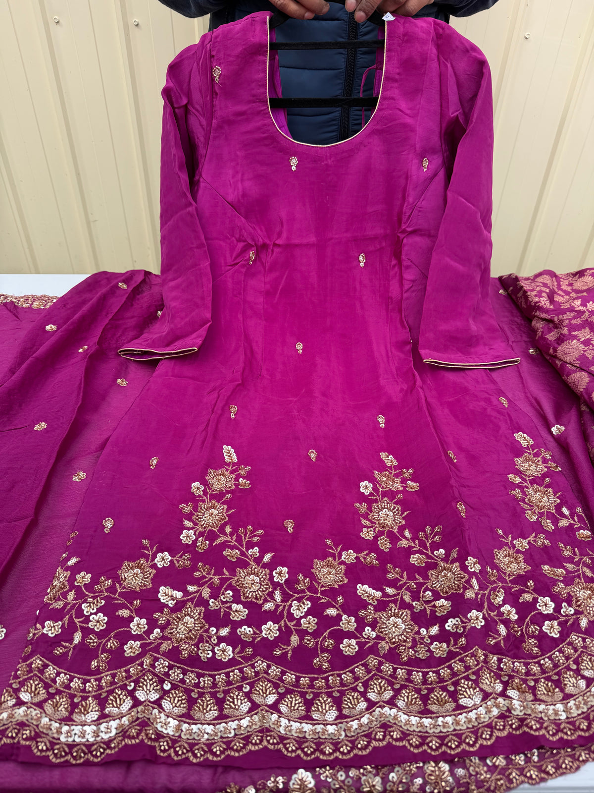 Sharara suit with Brocade bottom & Handembroided Dupata ❤️