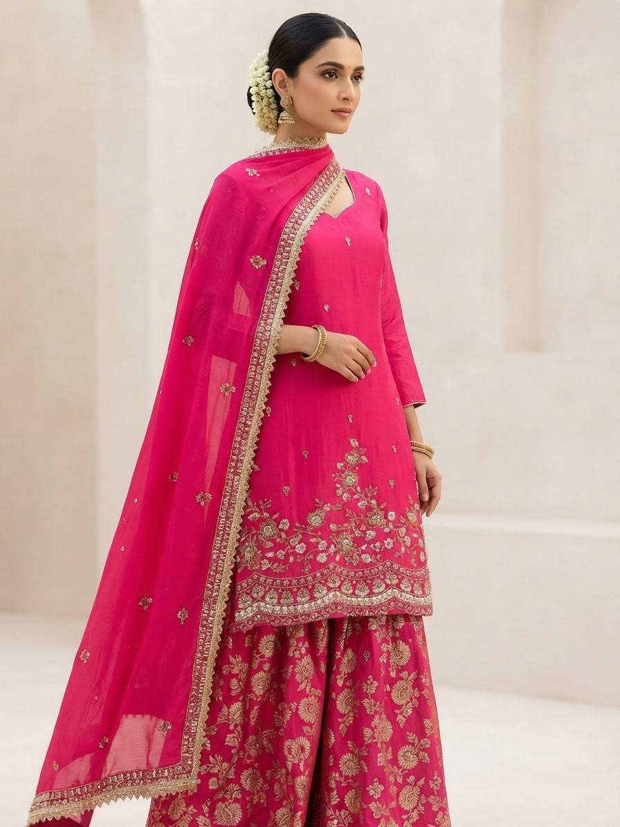 Hot pink Sharara suit ❤️