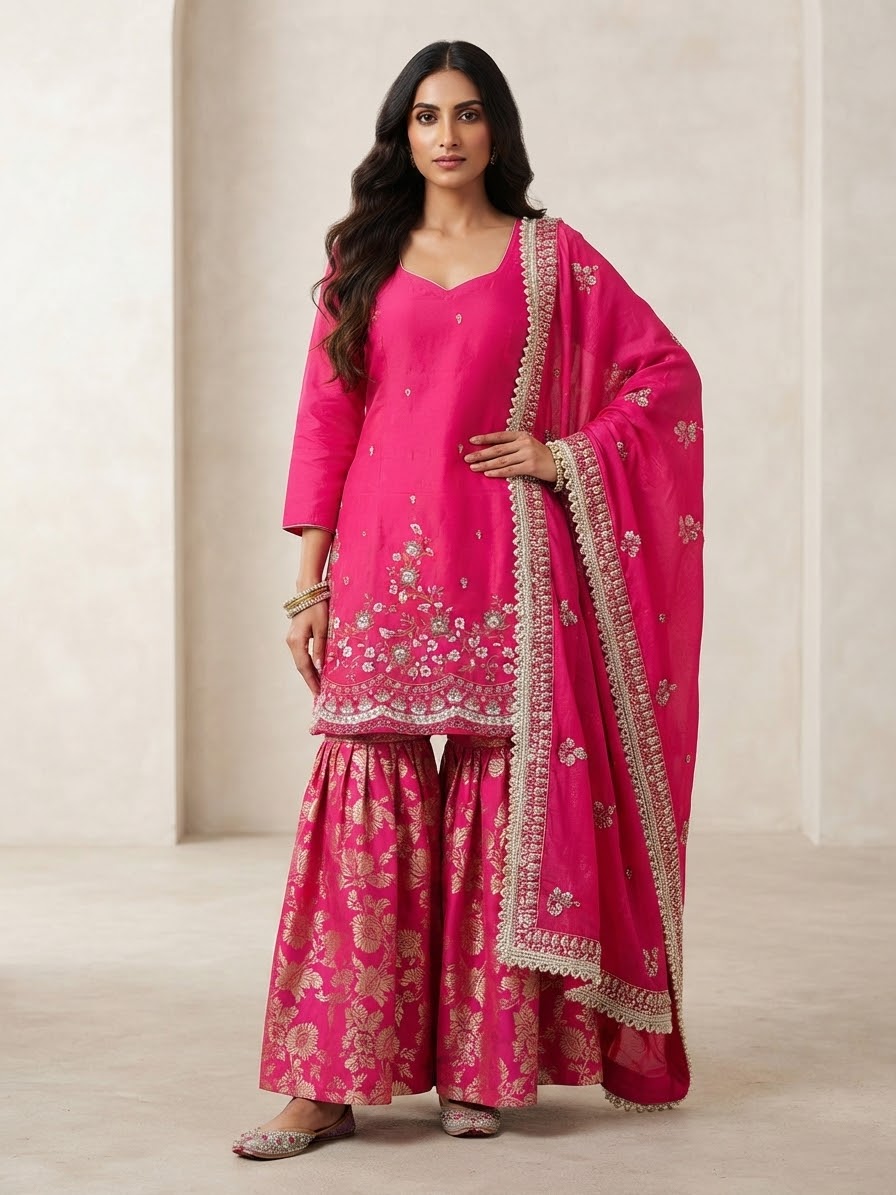 Hot pink Sharara suit ❤️
