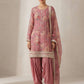 Blush pink hand embroidered suit