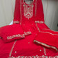Red hand embroidered Salwar suit