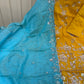 Stunning Yellow Sharara suit with contrast Firoji dupata 🛍️