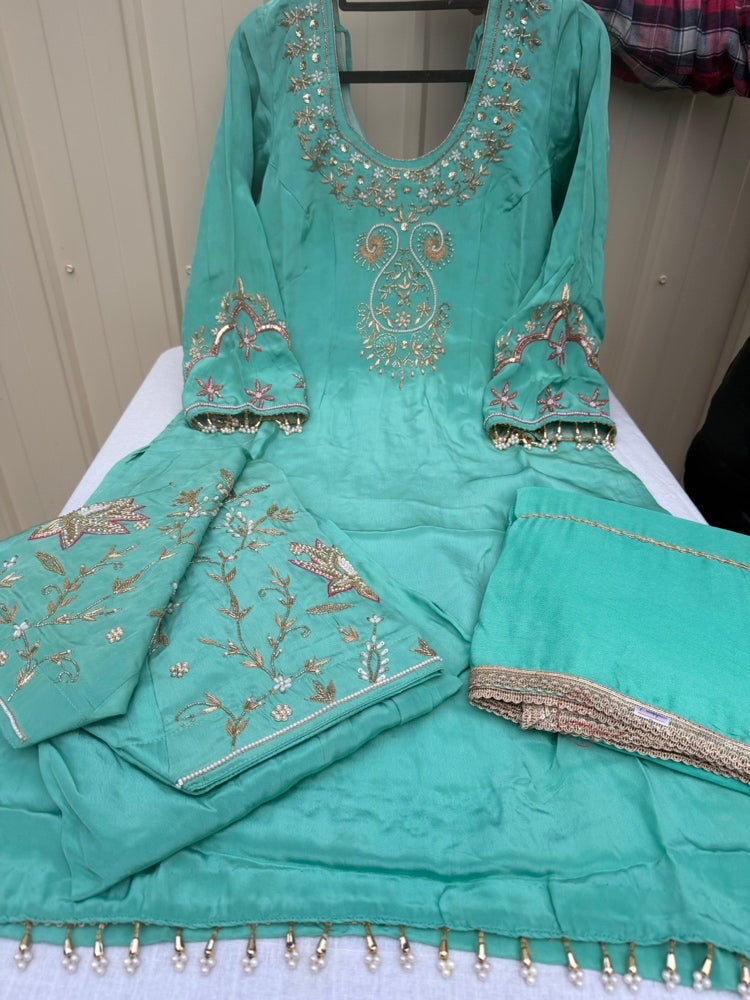 Boutique style hand embroidered suit