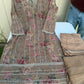 Golden colour hand embroidered pearl work suit