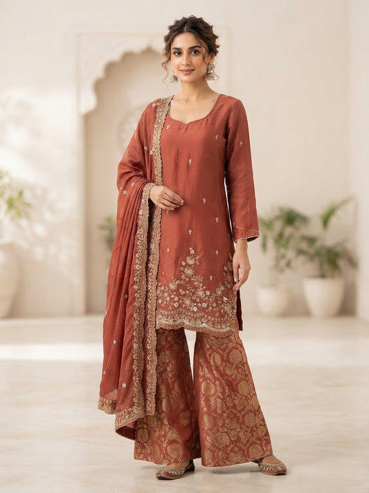 Light coffee colour Sharara suit ❤️