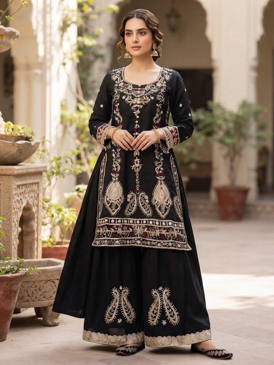 Fully Hand embroidered Sharara suit ❤️❤️