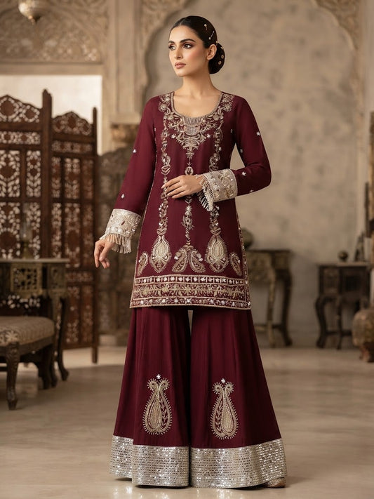 Boutique style Heavy Sharara suit ❤️