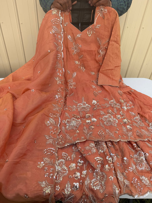 Peach trending Sharara suit ❤️