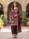Hand embroidered pearl work suit