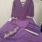 Lavender girlish look hand embroidered suit