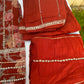 Rust pearl work Salwar suit