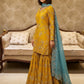 Stunning Yellow Sharara suit with contrast Firoji dupata 🛍️