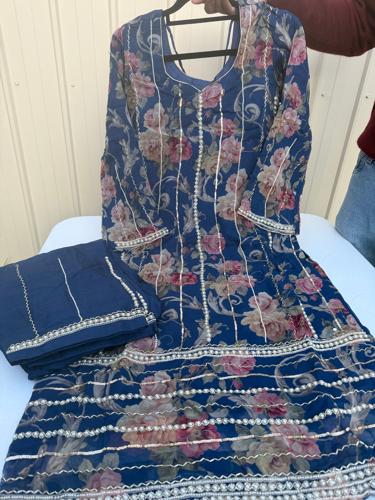Stunning Punjabi suit with pearl work