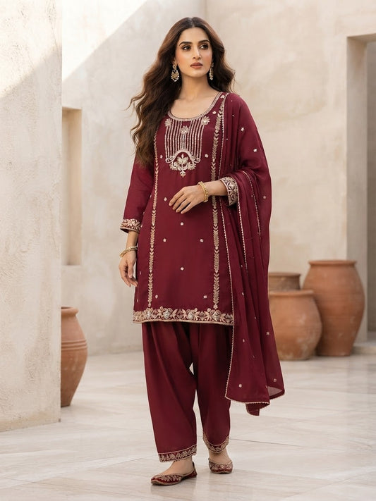 Mehroon Partywear suit