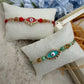 Assorted colour Premium Cushion Evil Eye Rakhi