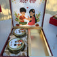 Mehroon Sohna veera empty hamper box with glass containers