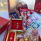 Family Rakhi Hamper (includes Combo rakhi , Single rakhi , Kids Rakhi , Kumkum-rice tray , nuts , chocolates & skittles