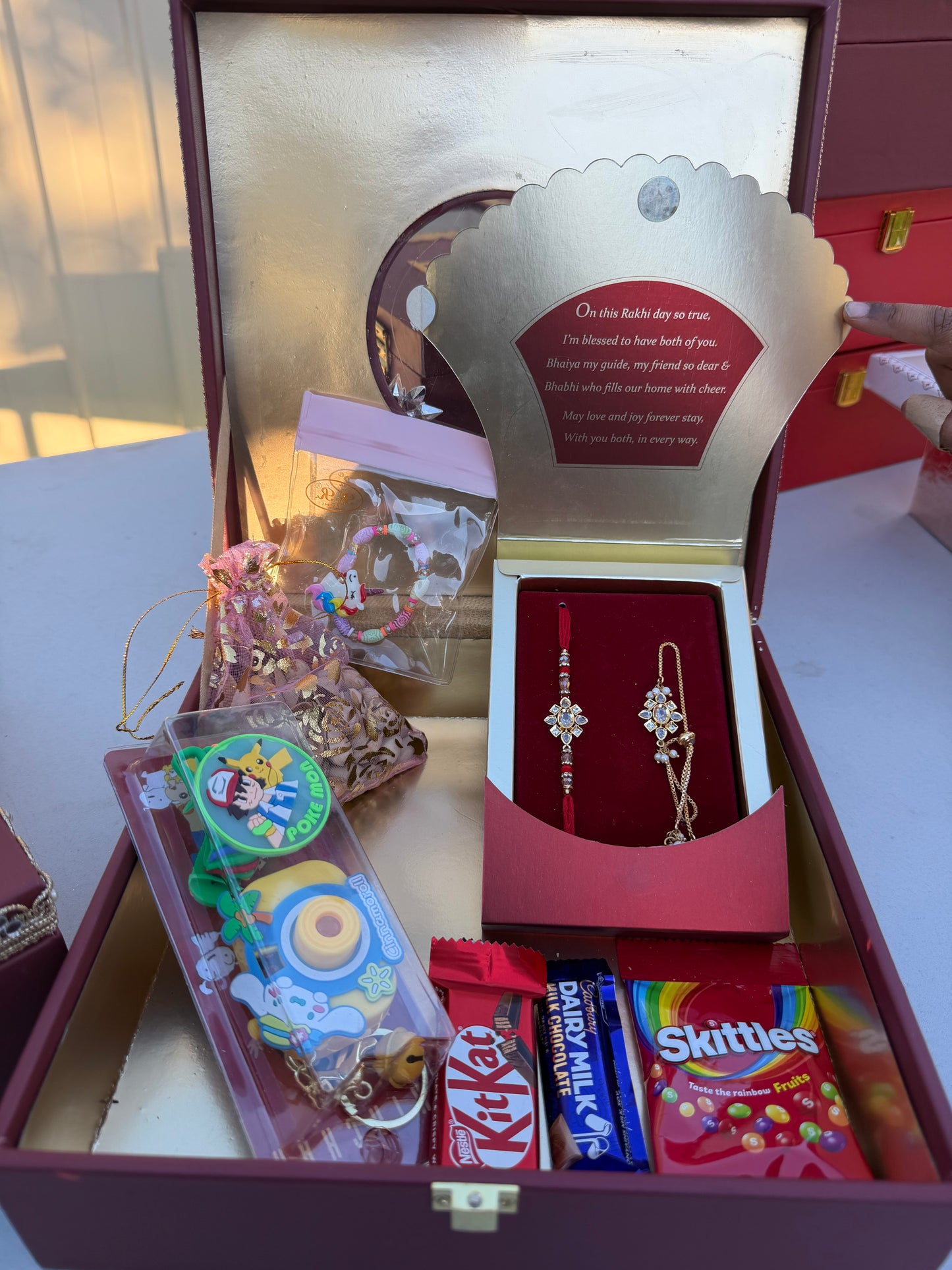 Hamper Family Box (includes comboset, 2 assorted kids rakhi , nuts & chocolates