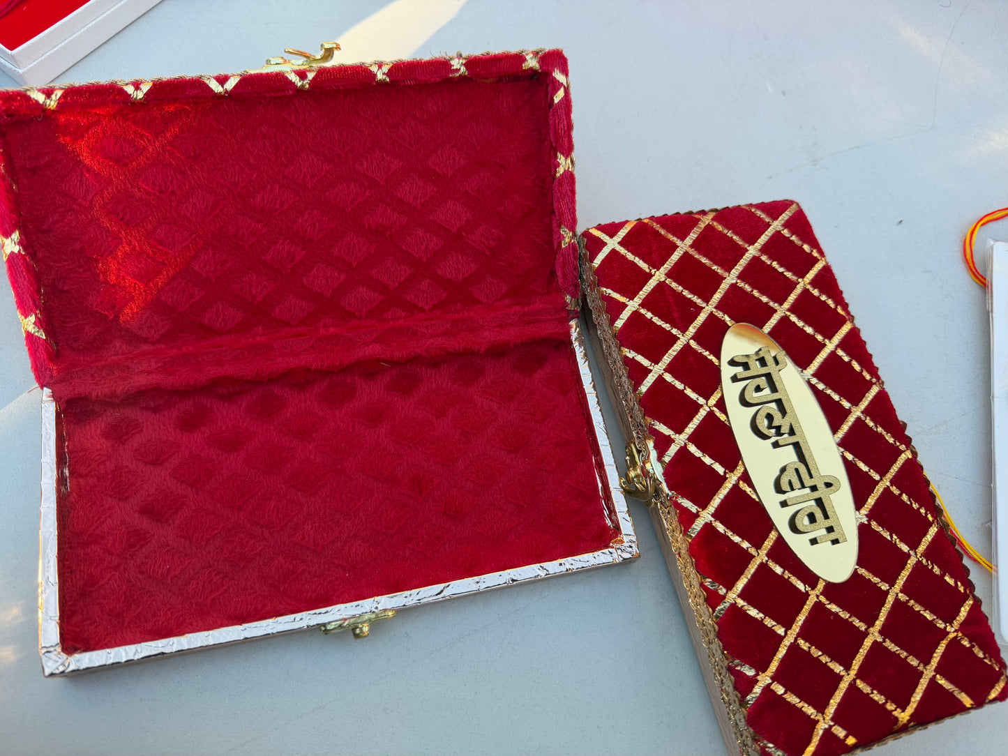 Red Colour Sohna Veera Empty Hamper Box