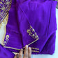 Hand embroidered purple suit with bottom work