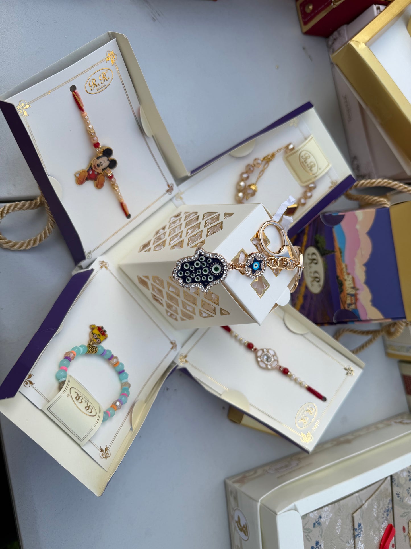 Family combo box (includes kids rakhi & bracelet, keyring , Bhabi bracelet & bro rakhi )