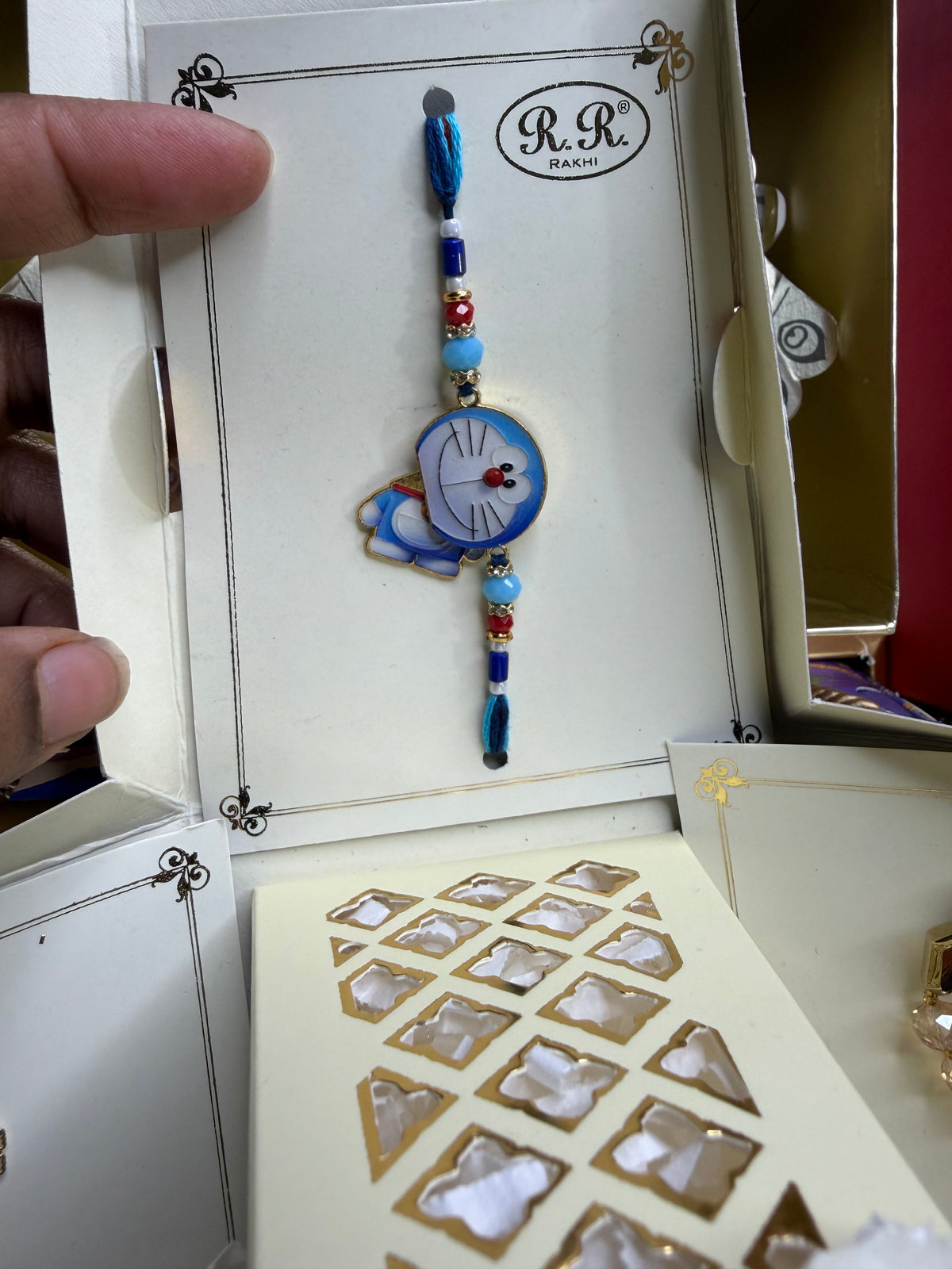 Family combo box (includes kids rakhi & bracelet, keyring , Bhabi bracelet & bro rakhi )