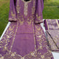 Fully Hand embroidered Shimmer fabric Shirt with Brocade Salwar