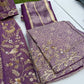 Fully Hand embroidered Shimmer fabric Shirt with Brocade Salwar