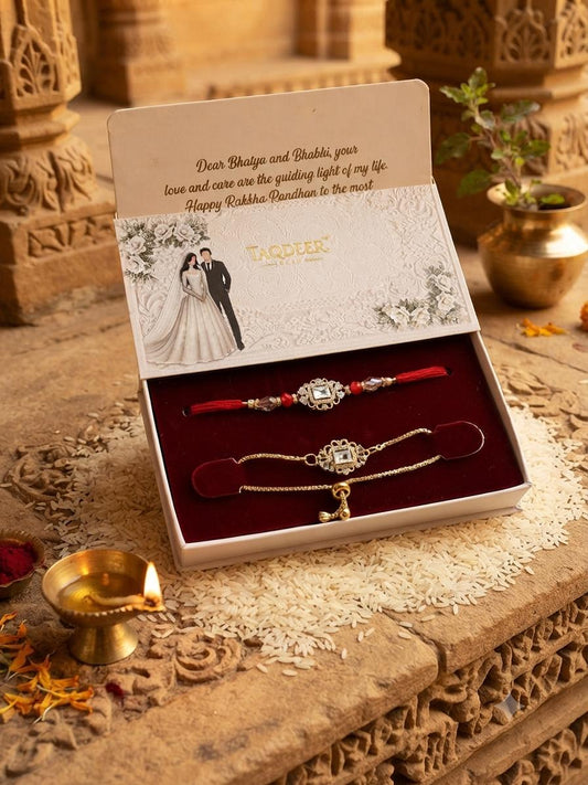 Premium American Dimond Couple Set Rakhi