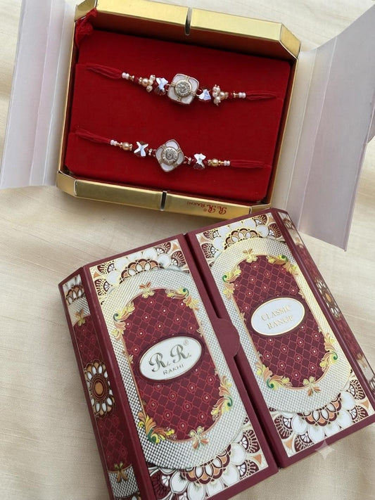 Premium Range-Couple Spinner  Rakhi Set in American Dimond