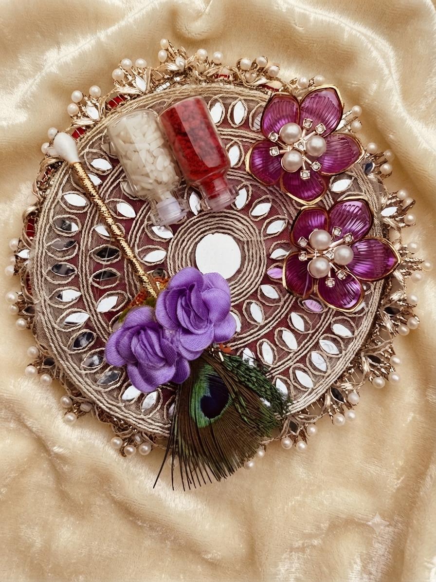 Stunning Roli-Chawl Tray for rakhi