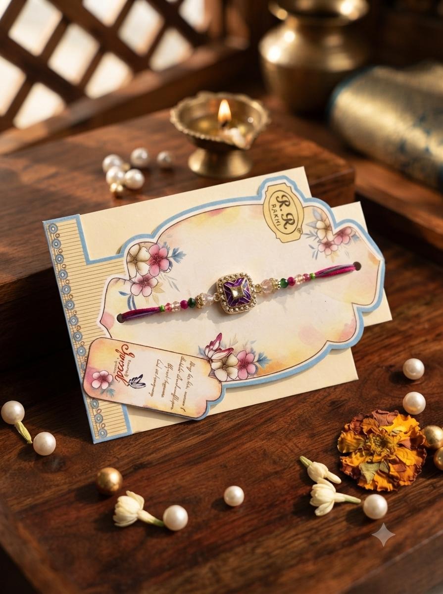 Meenakari Multicoloured rakhi