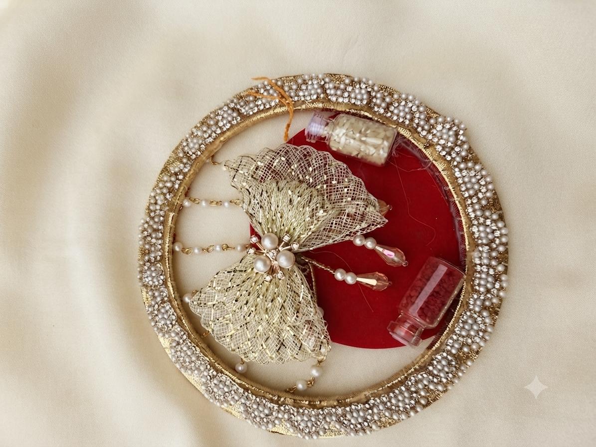 Decorative Roli-Chawl Puja Thali