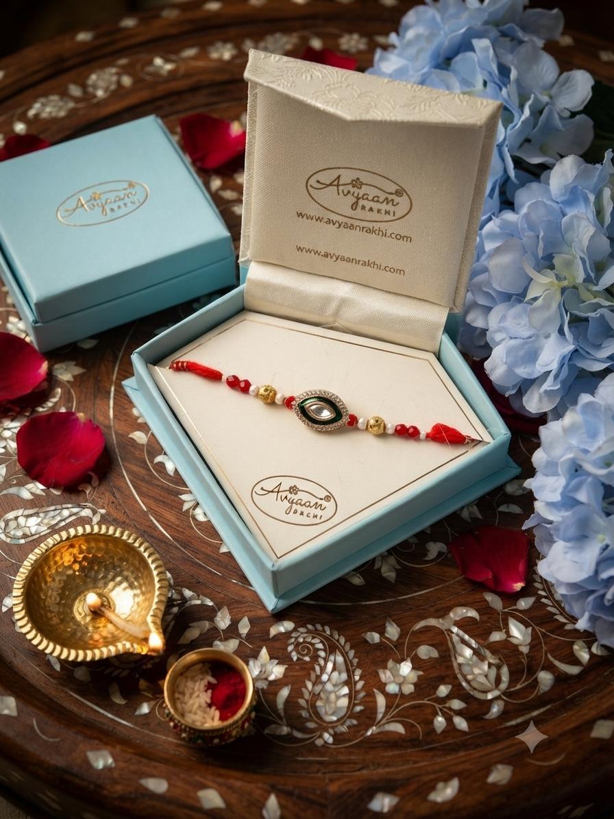 Premium Kundan Rakhi