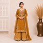 Elegant Mustard Embroidered Kurta Sharara Set