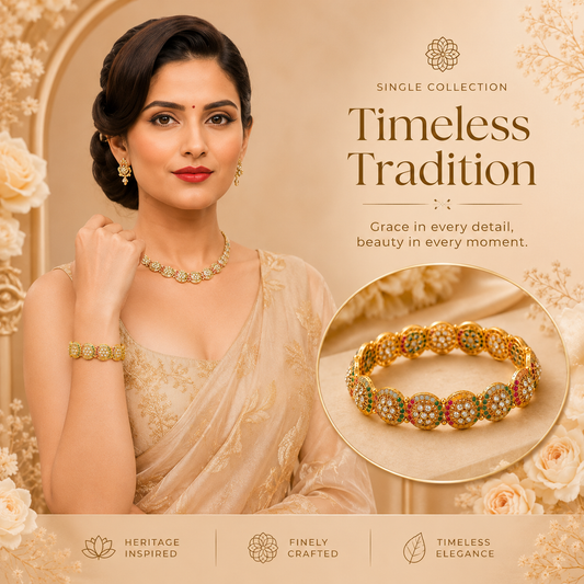 Premium Traditional Kundan Kada Bracelet