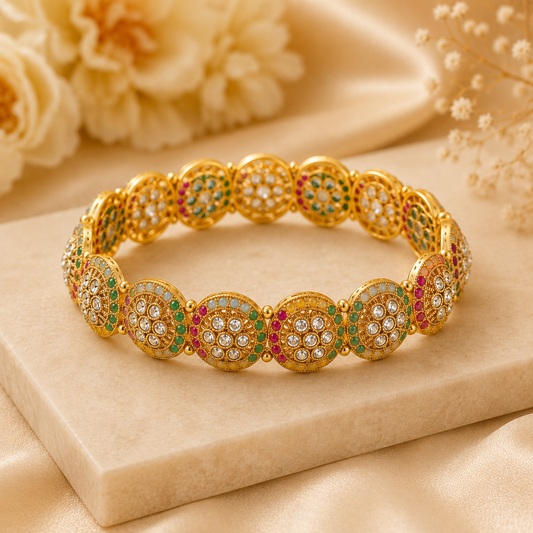 Premium Traditional Kundan Kada Bracelet