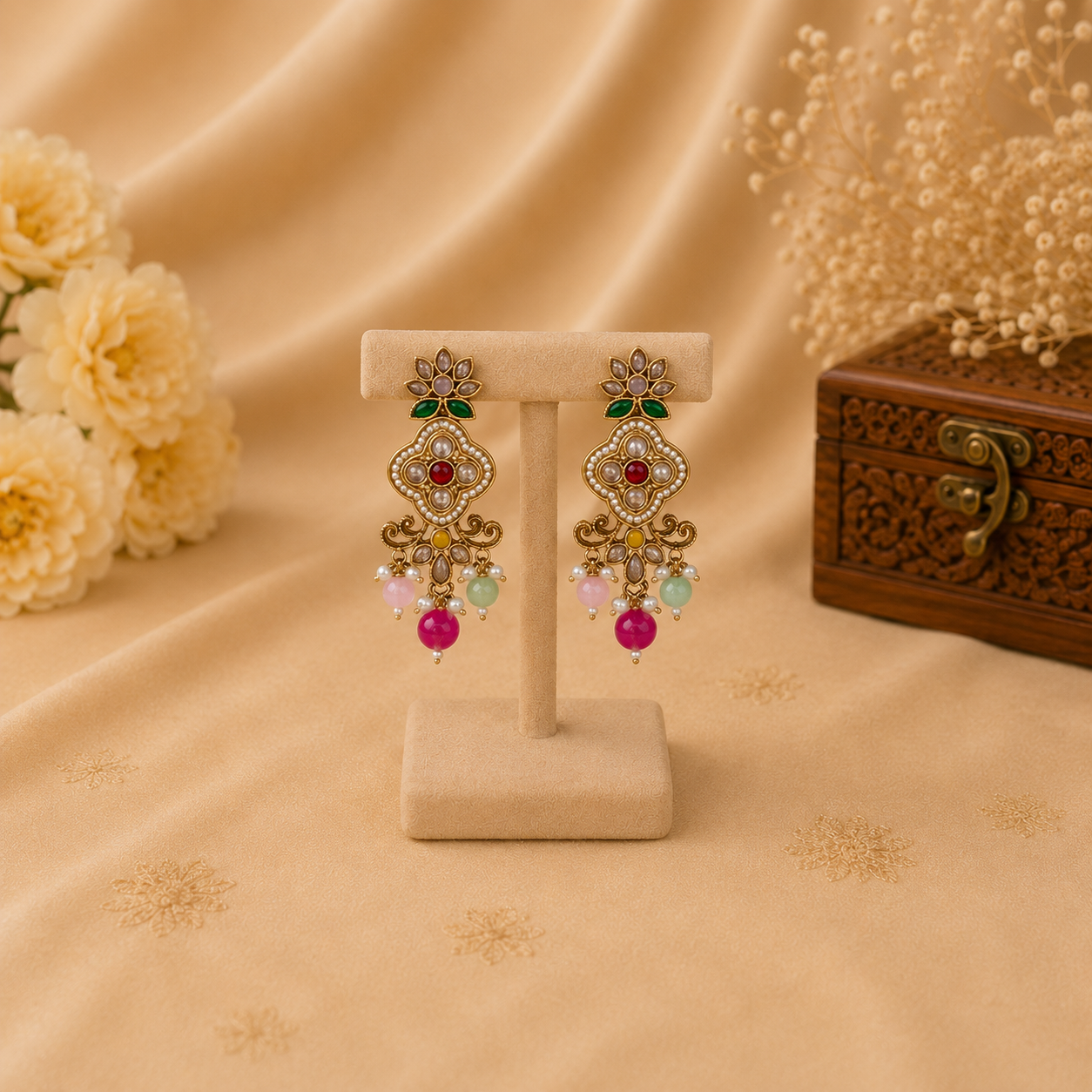 Designer Multicolor Kundan Necklace Set