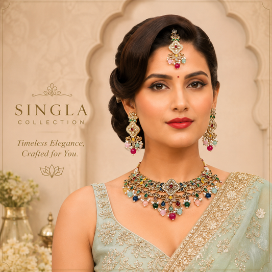 Designer Multicolor Kundan Necklace Set